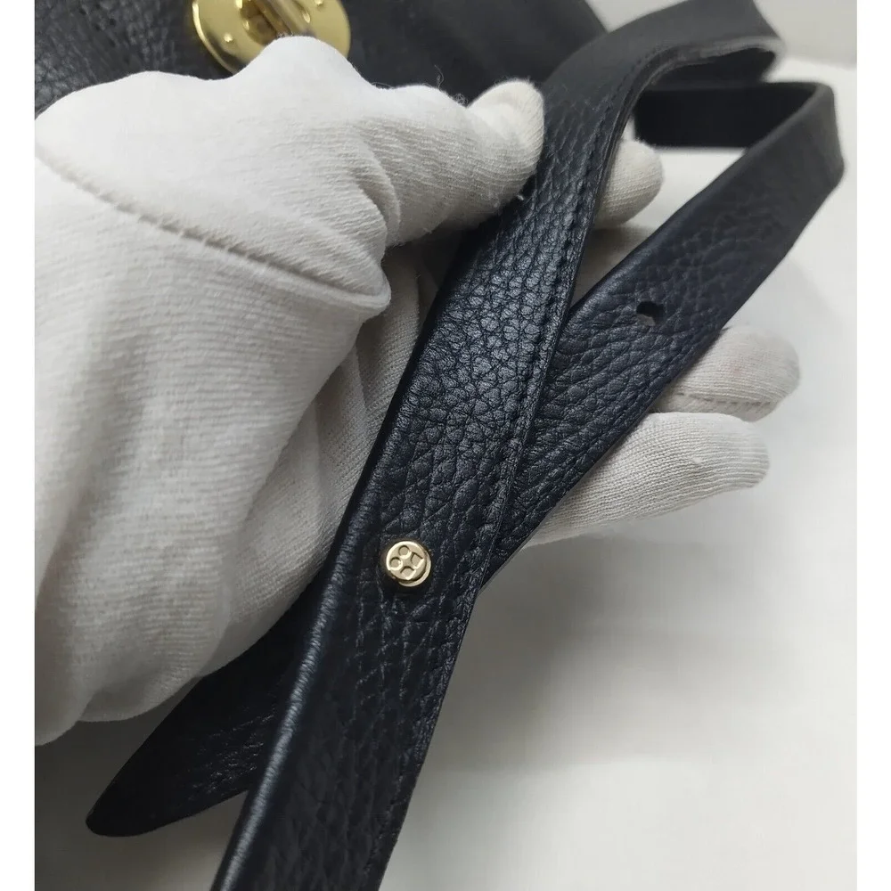 Kate Spade New York Black Leather Turnlock Flap Closure Hobo Crossbody Bag
